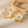 Wholesale Earrings Stainless Steel Retro Style Flower Geometric Electroplated For Women
