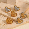 Wholesale Earrings Stainless Steel Retro Style Heart Pattern Electroplating For Women