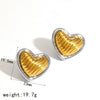 Wholesale Earrings Stainless Steel Retro Style Heart Pattern Electroplating For Women