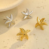 Wholesale Earrings Stainless Steel Star Geometric 18K Gold Plated Marine Style
