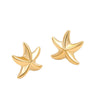 Wholesale Earrings Stainless Steel Star Geometric 18K Gold Plated Marine Style