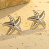 Wholesale Earrings Stainless Steel Star Geometric 18K Gold Plated Marine Style
