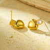 Wholesale Earrings Stainless Steel Titanium Steel Fashion Style Love Shape Inlaid Zircon Electroplated