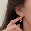Wholesale Earrings 925 Sterling Silver Bow Geometric Electroplating With Letters Numbers Text