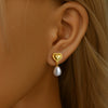 Wholesale Earrings 925 Sterling Silver Classical Retro Style Love Pearl With Animal Zodiac Pattern Electroplated For Women