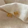 Wholesale Earrings 925 Sterling Silver Geometric Bow Electroplated With Letters Numbers Text