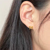 Wholesale Earrings 925 Sterling Silver Geometric Bow Electroplated With Letters Numbers Text