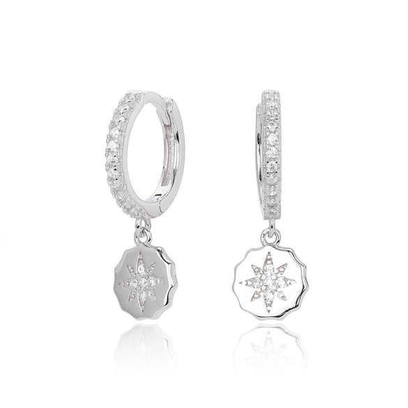 Wholesale Earrings 925 Sterling Silver Geometric Microinlaid Stone Electroplated For Women