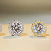 Wholesale Earrings 925 Sterling Silver Geometric Moissanite Platinum Plated