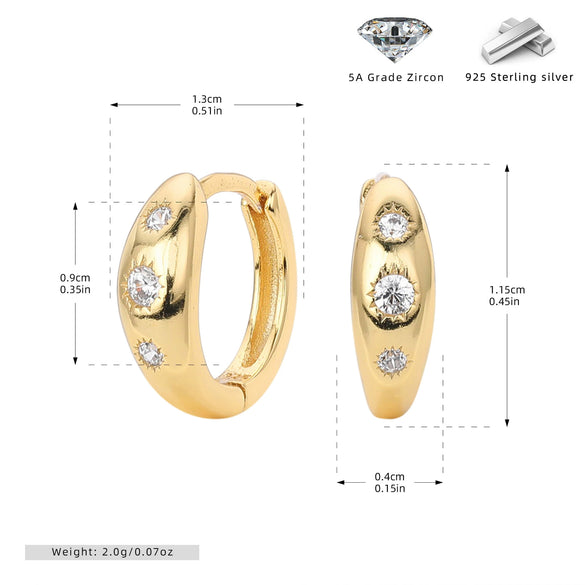 Wholesale Earrings 925 Sterling Silver Geometric Style Micro Inlaid Zircon Jewelry