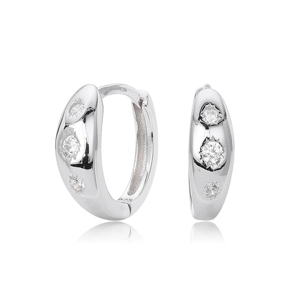 Wholesale Earrings 925 Sterling Silver Geometric Style Micro Inlaid Zircon Jewelry