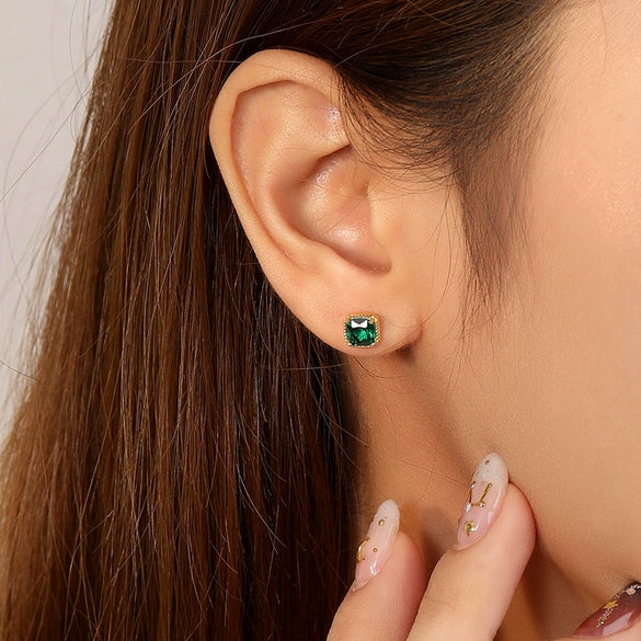 Wholesale Earrings 925 Sterling Silver Geometric Style With Diamond Design