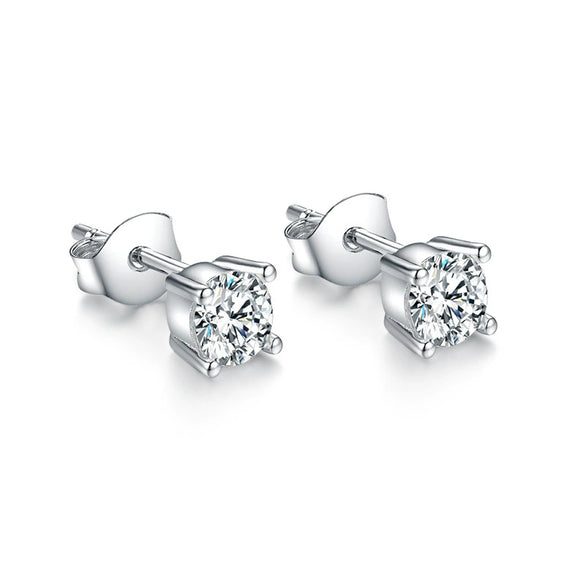 Wholesale Earrings 925 Sterling Silver Geometric Zircon Simple Style