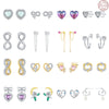 Wholesale Earrings 925 Sterling Silver Heart Shape Electroplated Light Luxury Women's Jewelry
