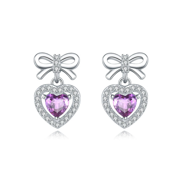 Wholesale Earrings 925 Sterling Silver Heart Shape Electroplated Light Luxury Women's Jewelry
