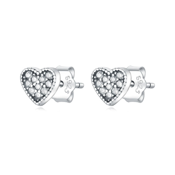 Wholesale Earrings 925 Sterling Silver Heart Shape Electroplated Light Luxury Women's Jewelry