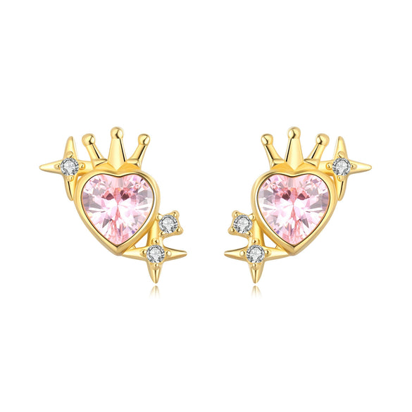 Wholesale Earrings 925 Sterling Silver Heart Shape Electroplated Light Luxury Women's Jewelry