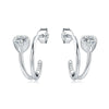 Wholesale Earrings 925 Sterling Silver Heart Shape Electroplated Light Luxury Women's Jewelry