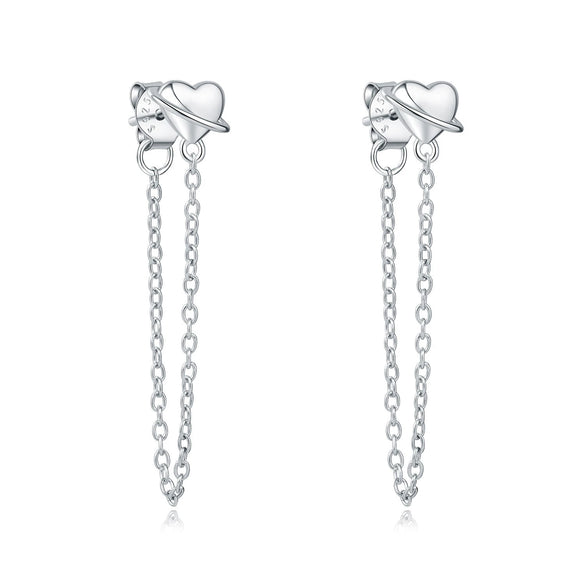 Wholesale Earrings 925 Sterling Silver Heart Shape Electroplated Light Luxury Women's Jewelry