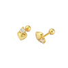 Wholesale Earrings 925 Sterling Silver Ins Style Peach Heart Diamondembedded Electroplated For Women
