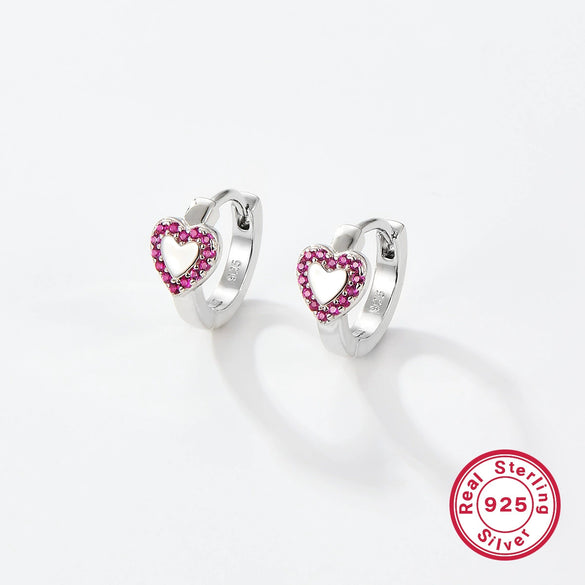 Wholesale Earrings 925 Sterling Silver Love Heartshaped Electroplated Jewelry