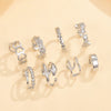 Wholesale Earrings 925 Sterling Silver Microinlaid Geometric Heartshaped Fashion Simple Personality Trend Sweet Cool