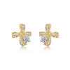 Wholesale Earrings 925 Sterling Silver Moissanite Inlay Bow Design