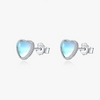Wholesale Earrings 925 Sterling Silver Moonstone Heart Inlay Design For Women