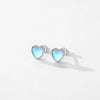 Wholesale Earrings 925 Sterling Silver Moonstone Heart Inlay Design For Women