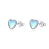 Wholesale Earrings 925 Sterling Silver Moonstone Heart Inlay Design For Women