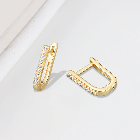 Wholesale Earrings 925 Sterling Silver Ushaped Geometric Electroplated