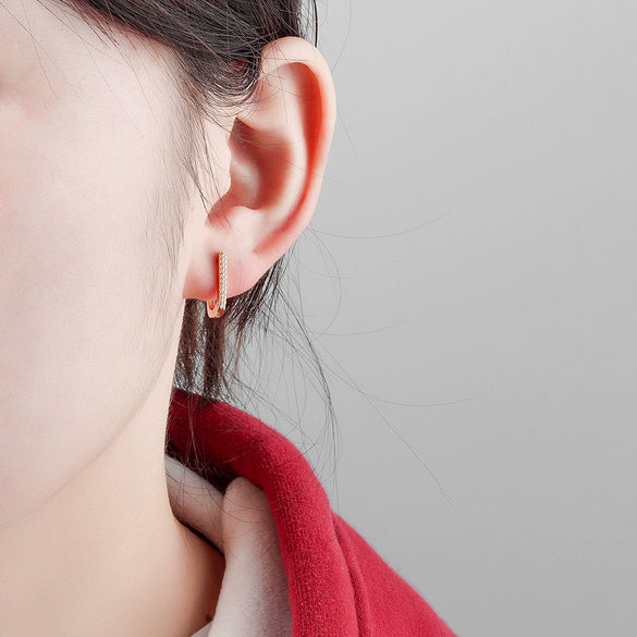 Wholesale Earrings 925 Sterling Silver Ushaped Geometric Electroplated