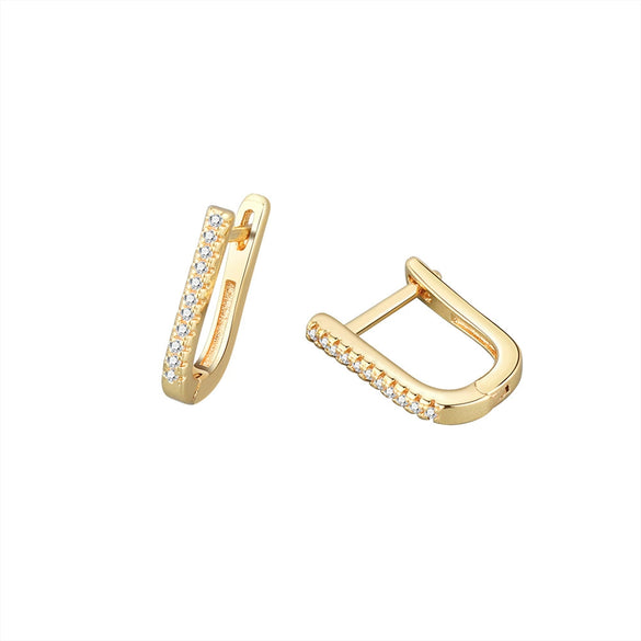 Wholesale Earrings 925 Sterling Silver Ushaped Geometric Electroplated