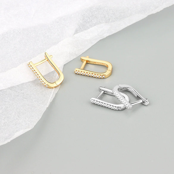 Wholesale Earrings 925 Sterling Silver Ushaped Geometric Electroplated