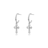 Wholesale Earrings 925 Sterling Silver Zircon Cross Geometric Design