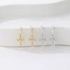 Wholesale Earrings 925 Sterling Silver Zircon Cross Geometric Design