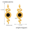 Wholesale Earrings 316L Stainless Steel Agate Natural Stone Geometric Snake Shape Electroplating Design