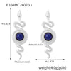 Wholesale Earrings 316L Stainless Steel Agate Natural Stone Geometric Snake Shape Electroplating Design