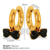 Wholesale Earrings 316L Stainless Steel Bow Inlaid Zircon Electroplated