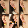 Wholesale Earrings 316L Stainless Steel Bow Inlaid Zircon Electroplated