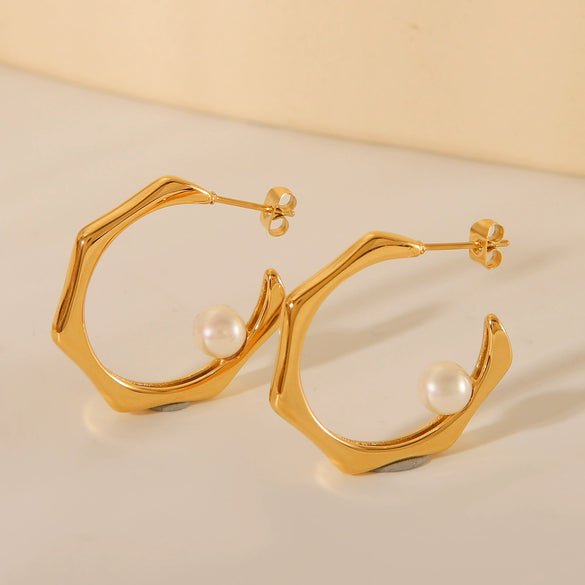 Wholesale Earrings Titanium Steel Cshaped Geometric Electroplated Stainless Steel Design For Women