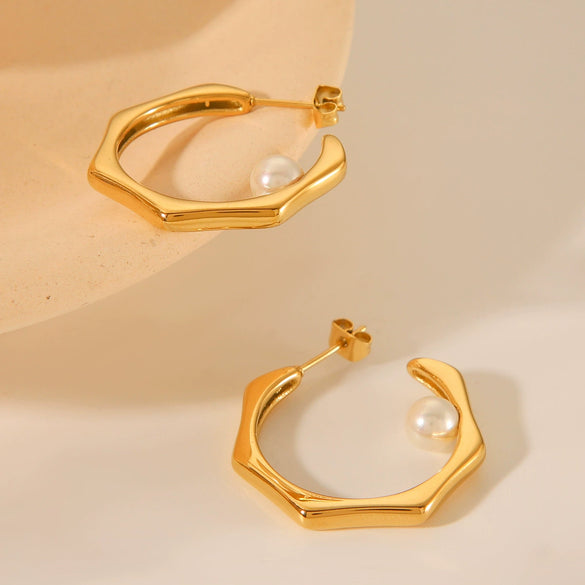 Wholesale Earrings Titanium Steel Cshaped Geometric Electroplated Stainless Steel Design For Women