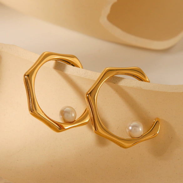 Wholesale Earrings Titanium Steel Cshaped Geometric Electroplated Stainless Steel Design For Women
