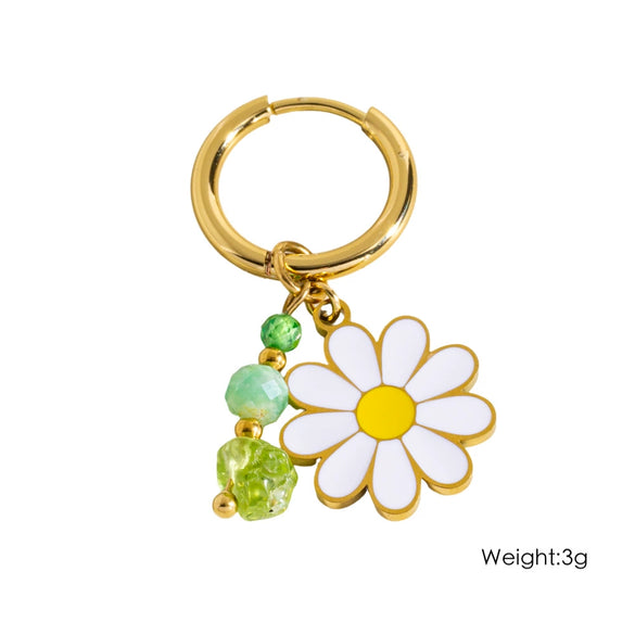 Wholesale Earrings Titanium Steel Geometric And Flower Pattern Electroplated With Original Design