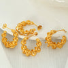 Wholesale Earrings 316L Stainless Steel Geometric Cross Gold Plated For Women Retro Style