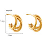 Wholesale Earrings Titanium Steel Geometric Cshaped Electroplated Retro Cold Style For Women