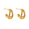 Wholesale Earrings Titanium Steel Geometric Cshaped Electroplated Retro Cold Style For Women