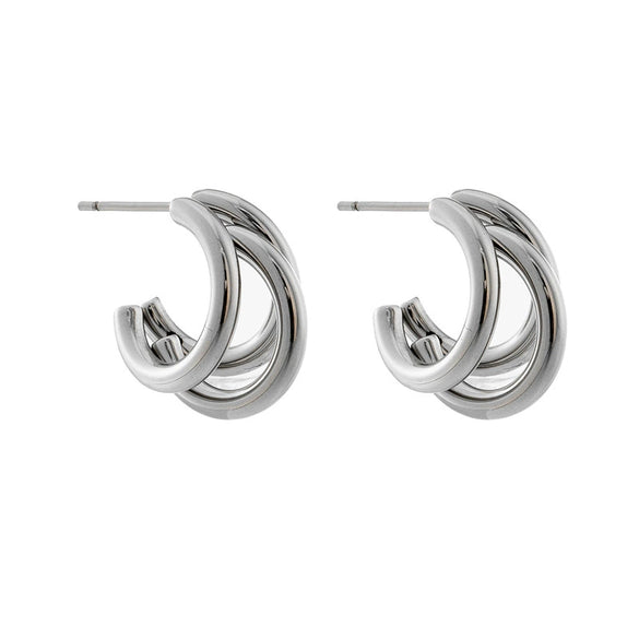 Wholesale Earrings Titanium Steel Geometric Cshaped Electroplated Retro Cold Style For Women