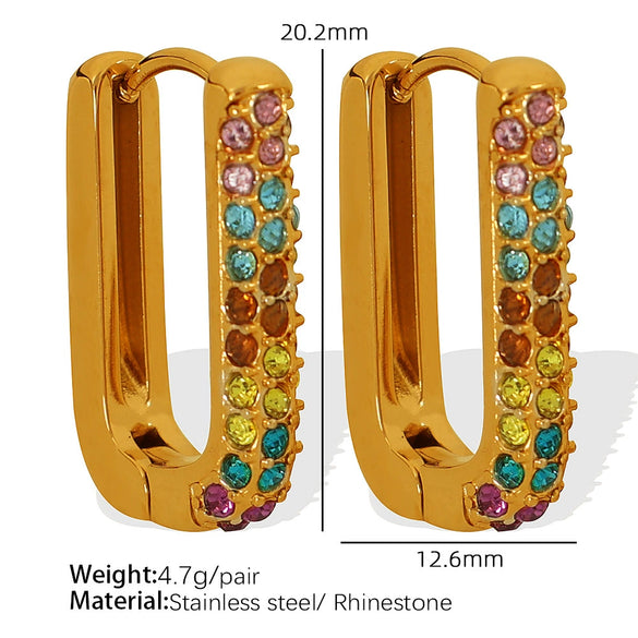 Wholesale Earrings 316L Stainless Steel Geometric Electroplated Fashion Design For Women
