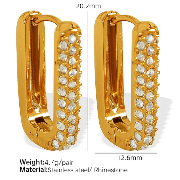 Wholesale Earrings 316L Stainless Steel Geometric Electroplated Fashion Design For Women